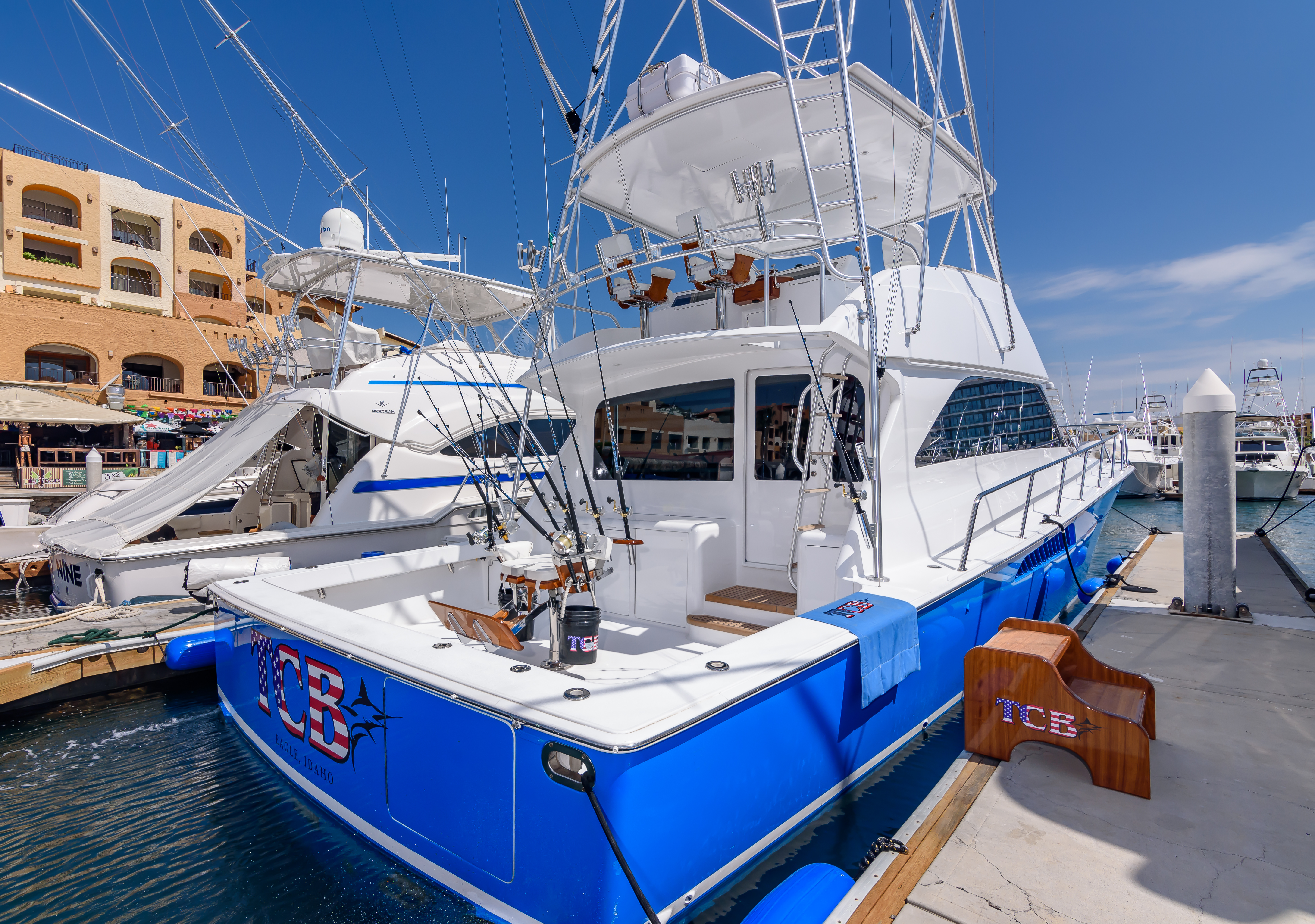 TCB stern view showing hull and logo